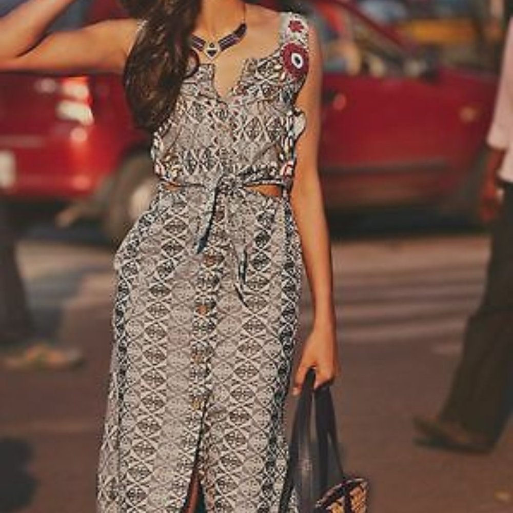 Fp New Romantics Nordic Beaded Cutout Dress